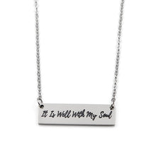 Firelife Ministries | It is well with my soul pendant Necklace Stainless Steel Chain Bible Verse Necklaces For Christian Friendship Jewelry Gift