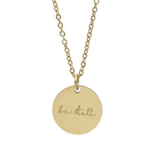 Firelife Ministries - PSALM 46:10 BE STILL Religious Inspiration Positive Charm Stainless Steel Gold Plated Minimalist Necklace Christian Jewelry Gift